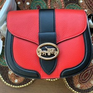 Coach colorblock cross body bag, 💯 leather